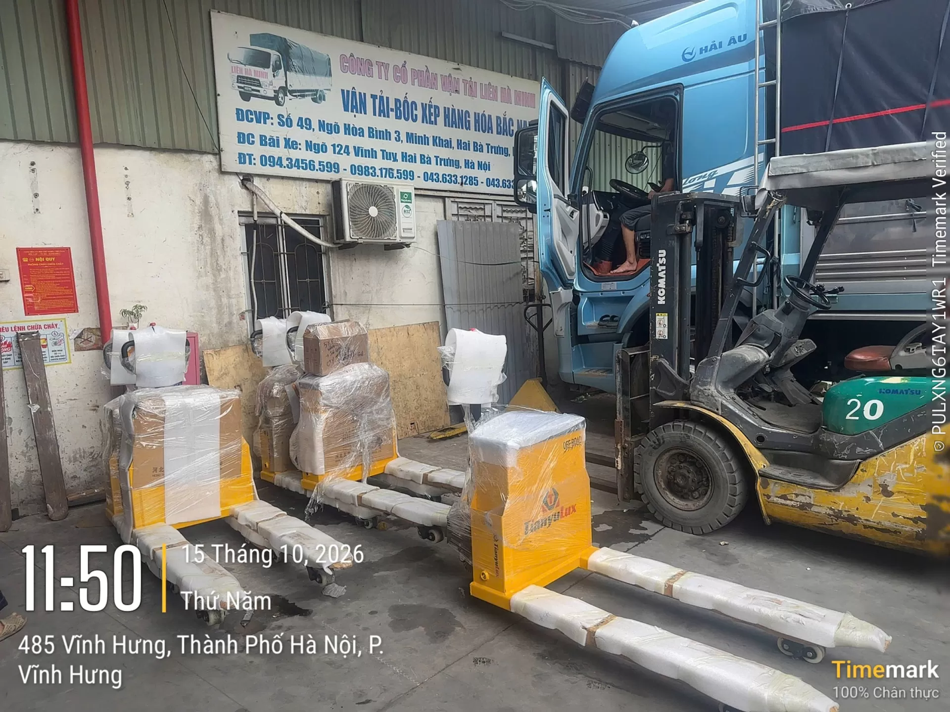 Đơn hàng 5 xe nâng tay điện đi Phú Quốc phục vụ công trình APEC
